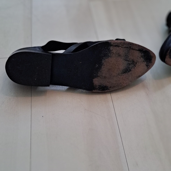 Strategia Italian womens black leather slip on shoes, size 40EU - Picture 6 of 8